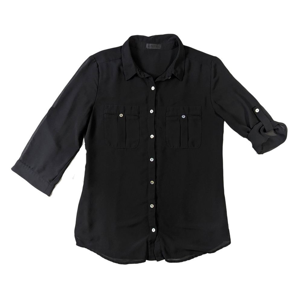 M. Fredric Sheer Black Blouse